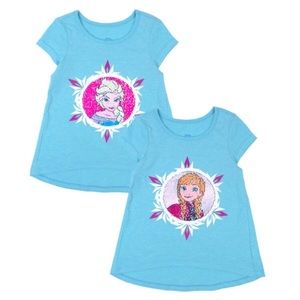 Disney Frozen Two-Way Sequin T-Shirt Elsa Anna